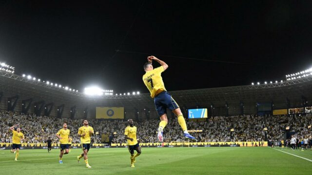 ASSISTA | Os dois gols de Ronaldo na vitória do Al Nassr por 5 a 2 sobre o Al Najma
