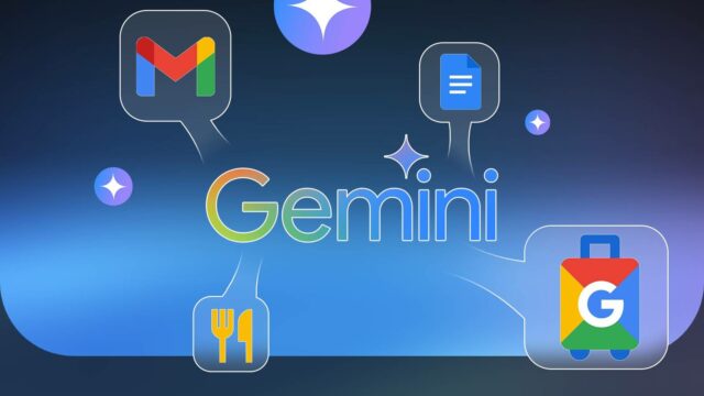 Mão segurando uma pilha de livros com o logotipo do Google Gemini no topo