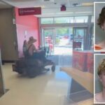 Adolescentes idiotas presos depois de levar o cortador de grama para um passeio alegre na movimentada loja Target, mostra um vídeo selvagem