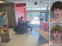 Adolescentes idiotas presos depois de levar o cortador de grama para um passeio alegre na movimentada loja Target, mostra um vídeo selvagem Adolescentes idiotas presos depois de levar o cortador de grama para um passeio alegre na movimentada loja Target, mostra um vídeo selvagem