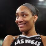 A'ja Wilson recria personagem de X-Men para Las Vegas Aces Media Day