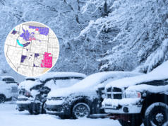 Alerta de neve forte como 9 polegadas para atingir: ‘Perigo de avalanche’ NWS winter storm (shown in pink) and winter advisory (shown in purple) map created 04/24/26 at 02:46 ET shows impacted areas