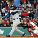 O jogador da terceira base do New York Yankees, Amed Rosario, fez um home run de três corridas.