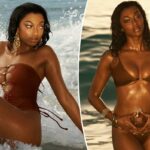 Angel Reese é uma deusa bronzeada na campanha de lingerie da Victoria's Secret