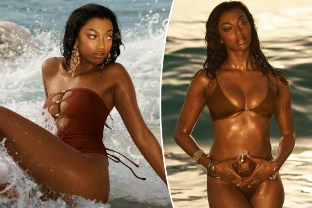 Angel Reese é uma deusa bronzeada na campanha de lingerie da Victoria's Secret
