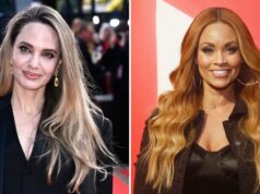 Angelina Jolie e Gizelle Bryant posam juntas no brunch da irmandade das filhas Angelina Jolie e Gizelle Bryant posam em evento de irmandade