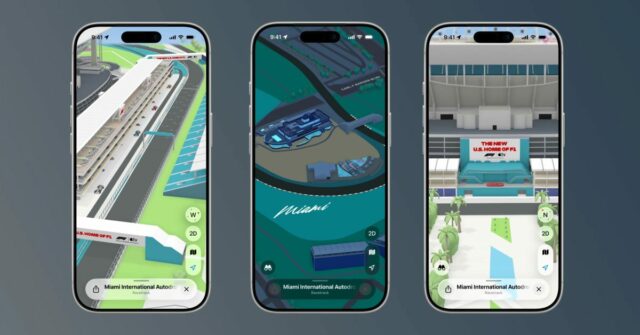 Apple Maps adiciona experiência aprofundada de F1 para o Grande Prêmio de Miami
