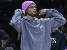 As redes ajudam a causa da derrota para os Pacers – mas as derrotas afetaram Nic Claxton Nic Claxton, que não jogou, comemora depois de uma das poucas boas jogadas dos Nets na derrota por 123-94 para o Pacers em 9 de abril de 2026 no Barclays Center.