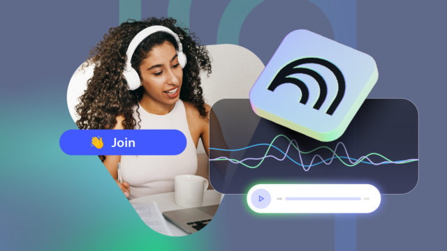 A interface NotebookLM em um MacBook, com elementos flutuantes que mostram notas, resumos e recursos de visão geral de áudio, em um espaço de trabalho moderno.
