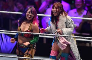 Asuka e Kairi Sane da WWE revelam luta da WrestleMania 42 que não conseguiram WWE stars Asuka and Kairi Sane in ring for Tokyo event