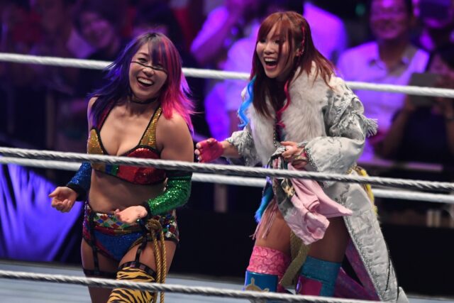 WWE stars Asuka and Kairi Sane in ring for Tokyo event