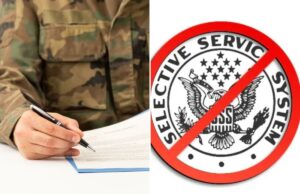 Ativistas anti-guerra se manifestam contra o registro automático do recrutamento militar de Trump: ‘Captura de dados perigosa’ Uma pessoa com uniforme militar assina um contrato com uma caneta.