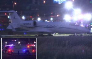 Avião particular derrapa na pista do aeroporto de Teterboro, fechando-o por uma hora Nenhum ferimento foi relatado, de acordo com um porta-voz da Autoridade Portuária.