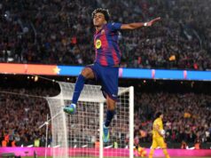 Barcelona fica 9 à frente do Real Madrid com vitória no derby e o título da La Liga se aproxima Barcelona fica 9 à frente do Real Madrid com vitória no derby e o título da La Liga se aproxima