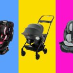 Assento de carro preto e branco