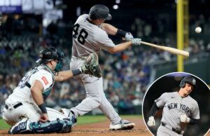 Ben Rice e Paul Goldschmidt dão show de poder na vitória dos Yankees Paul Goldschmidt acerta um home run de três corridas na sexta entrada da vitória dos Yankees por 5-3 sobre os Mariners em 1º de abril de 2026 em Seattle.