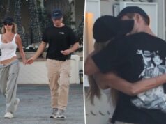 Brooks Nader e Taron Egerton se beijam apaixonadamente durante um encontro noturno em Los Angeles Brooks Nader e Taron Egerton se beijam apaixonadamente durante um encontro noturno em Los Angeles