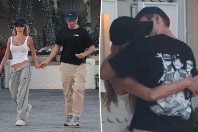 Brooks Nader e Taron Egerton se beijam apaixonadamente durante um encontro noturno em Los Angeles
