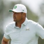 Professional golfer Bryson DeChambeau at second round of The Masters