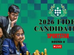Candidatos de xadrez da FIDE 2026 ao vivo, rodada 8: Pragg, Vaishali e Divya buscam reviver a campanha no segundo tempo; partidas em andamento Candidatos de xadrez da FIDE 2026 ao vivo, rodada 8: Pragg, Vaishali e Divya buscam reviver a campanha no segundo tempo; partidas em andamento