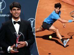 Carlos Alcaraz pode perder o Aberto da França de 2026 devido a uma preocupante lesão no pulso Carlos Alcaraz posa com o prêmio Laureus World Sportsman of the Year em Madrid, em 20 de abril de 2026.