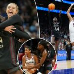 Carolina do Sul se vinga na Final Four chateada para encerrar a temporada perfeita de UConn enquanto os ânimos aumentam no final do jogo