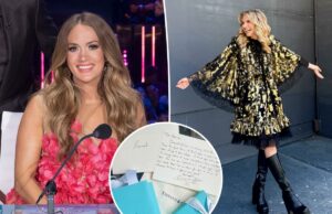 Carrie Underwood surpreende concorrente do ‘American Idol’ com joias Tiffany e um bilhete manuscrito Carrie Underwood surpreende concorrente do 'American Idol' com joias Tiffany e um bilhete manuscrito