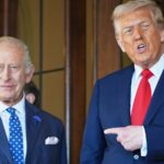 O rei Carlos III com o presidente dos EUA, Donald Trump, no Castelo de Windsor no final do ano passado.