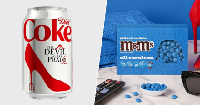 Balde de pipoca em forma de bolsa do AMC Theatre.