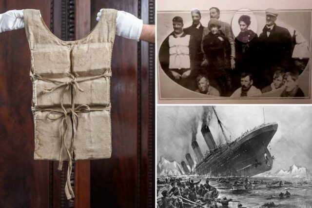 Colete salva-vidas de sobrevivente do Titanic deve atingir um preço Colete salva-vidas de sobrevivente do Titanic deve atingir um preço impressionante durante o aniversário de 114 anos do naufrágio histórico