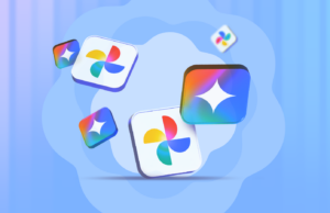 Comecei a usar o Gemini com o Google Fotos e isso mudou o jogo Logotipo do Google Fotos e um botão