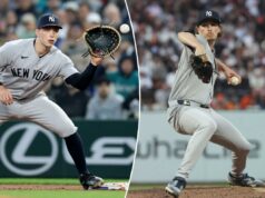 Como as principais perguntas dos Yankees em 2026 foram respondidas até agora Ben Rice, nº 22 do New York Yankees, joga a bola contra o Seattle Mariners no T-Mobile Park em 31 de março de 2026 em Seattle, Washington.