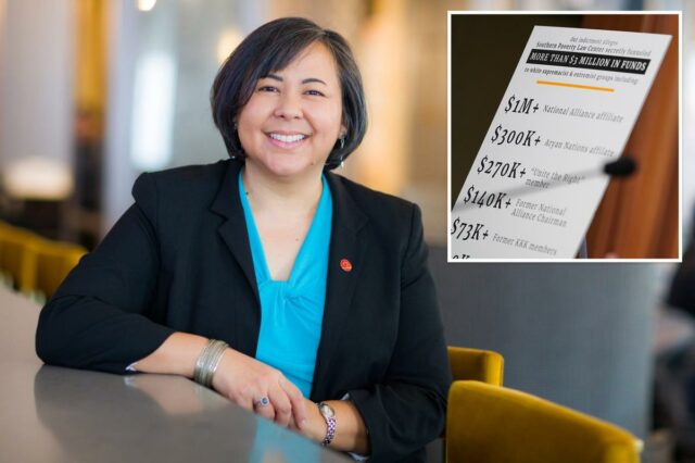 Margaret Huang, presidente do SPLC, sorri para o espectador.