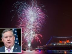 Congressista da Califórnia promove projeto de lei para fogos de artifício em todo o país após ação ‘radical’ da agência ambiental O deputado Ken Calvert fala em uma entrevista coletiva no Capitólio.