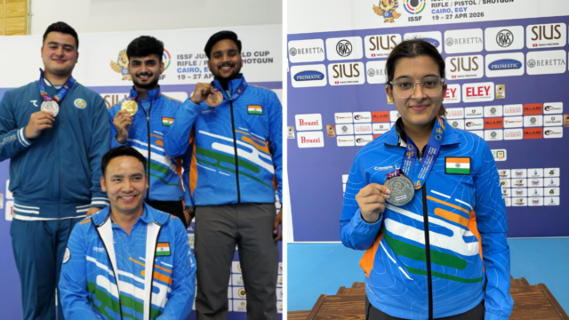 Copa do Mundo ISSF Junior: Shiva ganha ouro enquanto Chirag leva bronze com pistola de ar 10m; Panaah ganha prata na carabina de ar 10m
