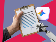 Deixei Gemini escrever um e-mail ‘assustador’ para meu senhorio, e isso realmente deu certo Ilustração de uma mão robótica segurando o logotipo do Gmail, cercada por brilhos do Google Gemini e aviões de papel voando.