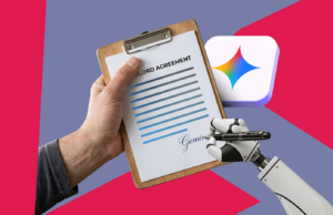 Deixei Gemini escrever um e-mail ‘assustador’ para meu senhorio, e isso realmente deu certo Ilustração de uma mão robótica segurando o logotipo do Gmail, cercada por brilhos do Google Gemini e aviões de papel voando.