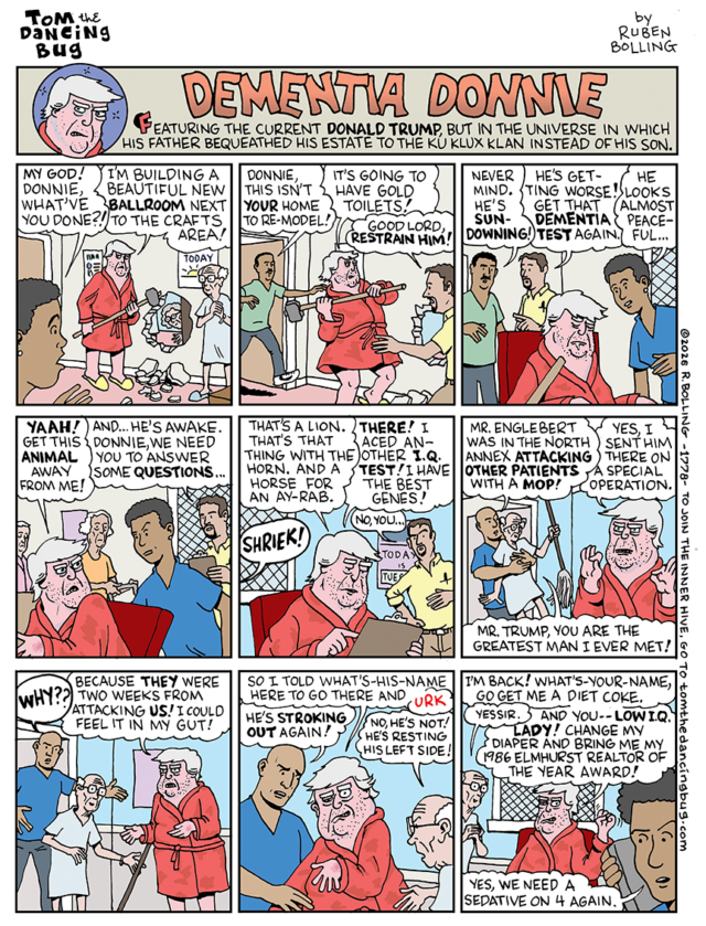 Demência Donnie de Tom the Dancing Bug e seu salão de baile e guerra
