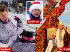 Do Burning Man aos Alpes Suíços, o fundador da SantaCon – acusado de roubar milhões em dinheiro de instituições de caridade – ostenta estilo de vida global no Instagram Do Burning Man aos Alpes Suíços, o fundador da SantaCon – acusado de roubar milhões em dinheiro de instituições de caridade – ostenta estilo de vida global no Instagram