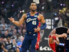 Donovan Mitchell capacita Cavaliers a superar Raptors para assumir a liderança da série Donovan Mitchell #45 do Cleveland Cavaliers comemora durante o primeiro quarto do Jogo Um dos Playoffs da NBA da Primeira Rodada da Conferência Leste contra o Toronto Raptors na Rocket Arena em 18 de abril de 2026 em Cleveland, Ohio.