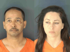 Duas prisões após operação ilegal de jogo em Sarasota descoberta por investigadores locais Duas prisões após operação ilegal de jogo em Sarasota descoberta por investigadores locais. Fotos do condado de Sarasota de dois suspeitos presos em repressão a operações de jogos de azar ilegais, mostrando homem e mulher em uniformes laranja de prisão enfrentando acusações