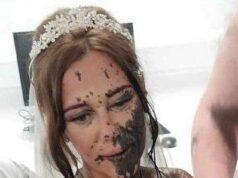 ‘ELA arruinou MEU casamento primeiro!’: A cunhada que encharcou a noiva com tinta preta quebra o silêncio – quando imagens caóticas exclusivas de uma novela da vida real que conquistou o país são finalmente reveladas Gemma Monk, 35, no dia do casamento depois de receber tinta preta