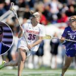 A capitã do Stony Brook, Isabella Caporuscio, tenta fazer uma jogada durante um jogo no início da temporada.