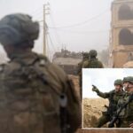 Soldados israelenses e veículos militares conduzem operações terrestres direcionadas no sul do Líbano.