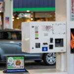 Um posto de gasolina em Sydney