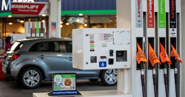 Um posto de gasolina em Sydney