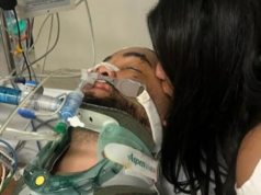Esposa de coração partido fala depois que pai de quatro filhos em Melbourne falou mal Pai de quatro filhos, Rayden está em coma induzido depois de ser atropelado por um motorista do lado de fora de sua casa em Clyde North.