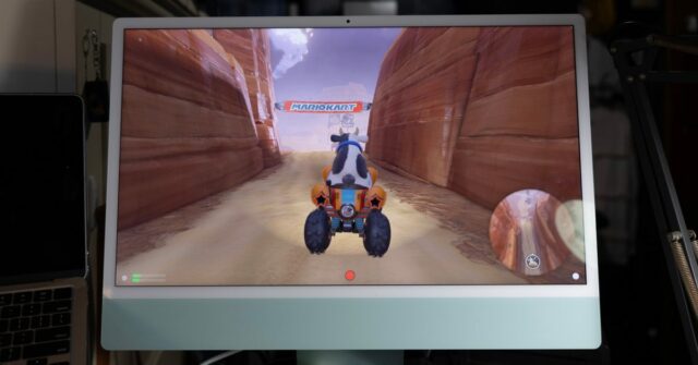 Este acessório permite que você jogue jogos Switch 2 no Mario Kart World no iMac