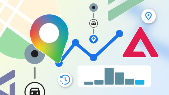 Fixo do Google Maps em um fundo de mapa exibindo congestionamentos de trânsito e um ícone de engrenagem de configurações.