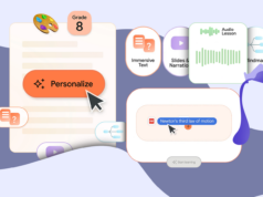 Experimentei a nova ferramenta Lab do Google e é tudo o que eu queria que o NotebookLM fosse Um jovem usando um laptop e fones de ouvido, sentado entre os logotipos flutuantes do YouTube e do NotebookLM.